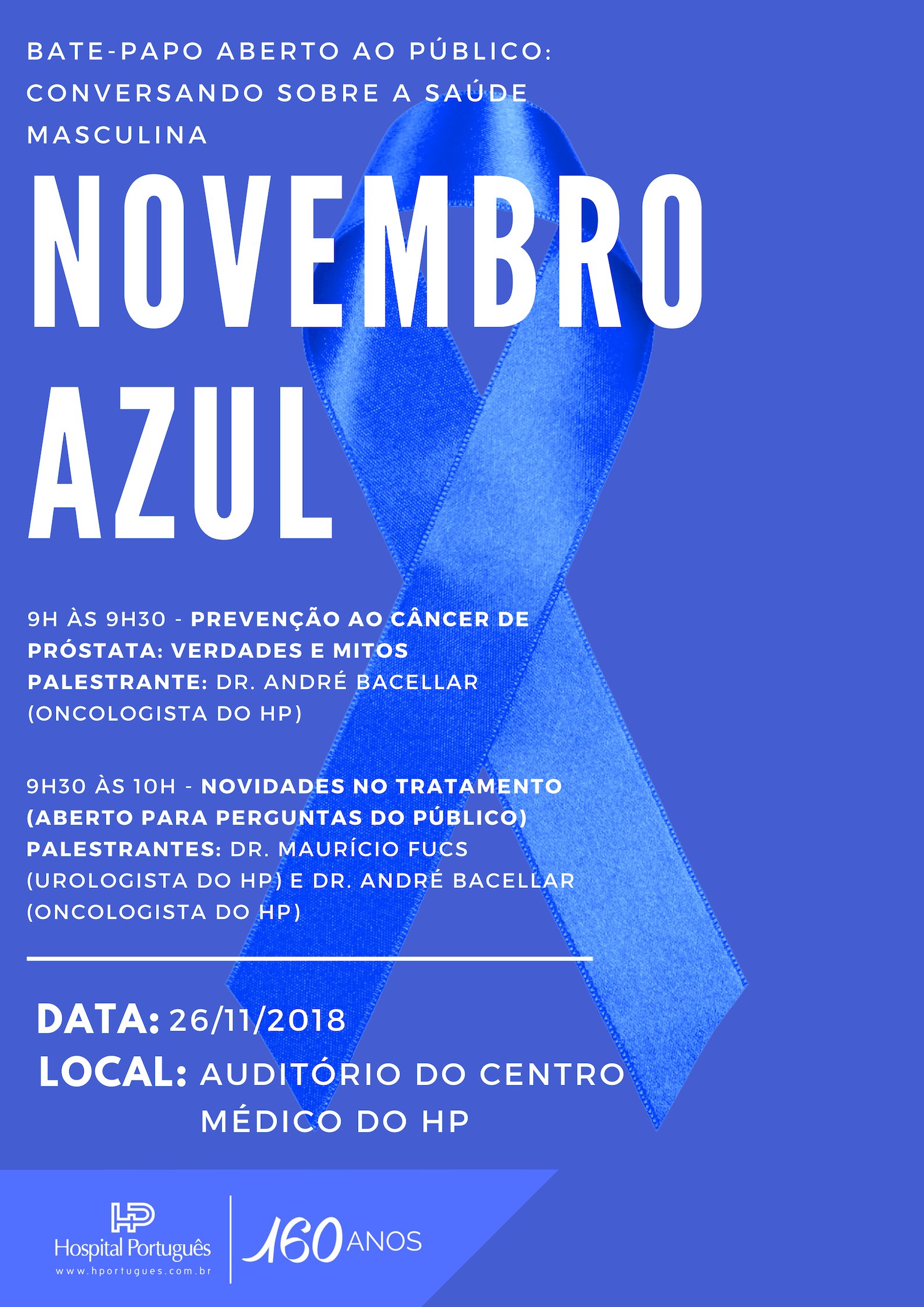 Novembro Azul no HP reúne urologista e oncologista em encontro aberto